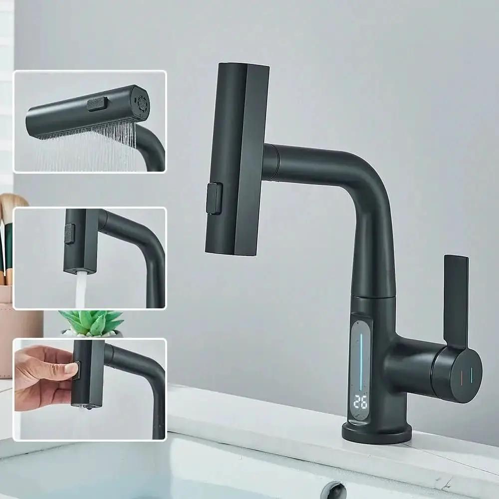 Digitaler Wasserfall-Einhand-Badezimmerhahn - Mein Shop