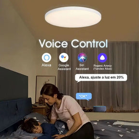 Plafon LED Redondo Sobrepor Smart Home - Controle por Voz via Alexa, Google e Yandex - Minha loja