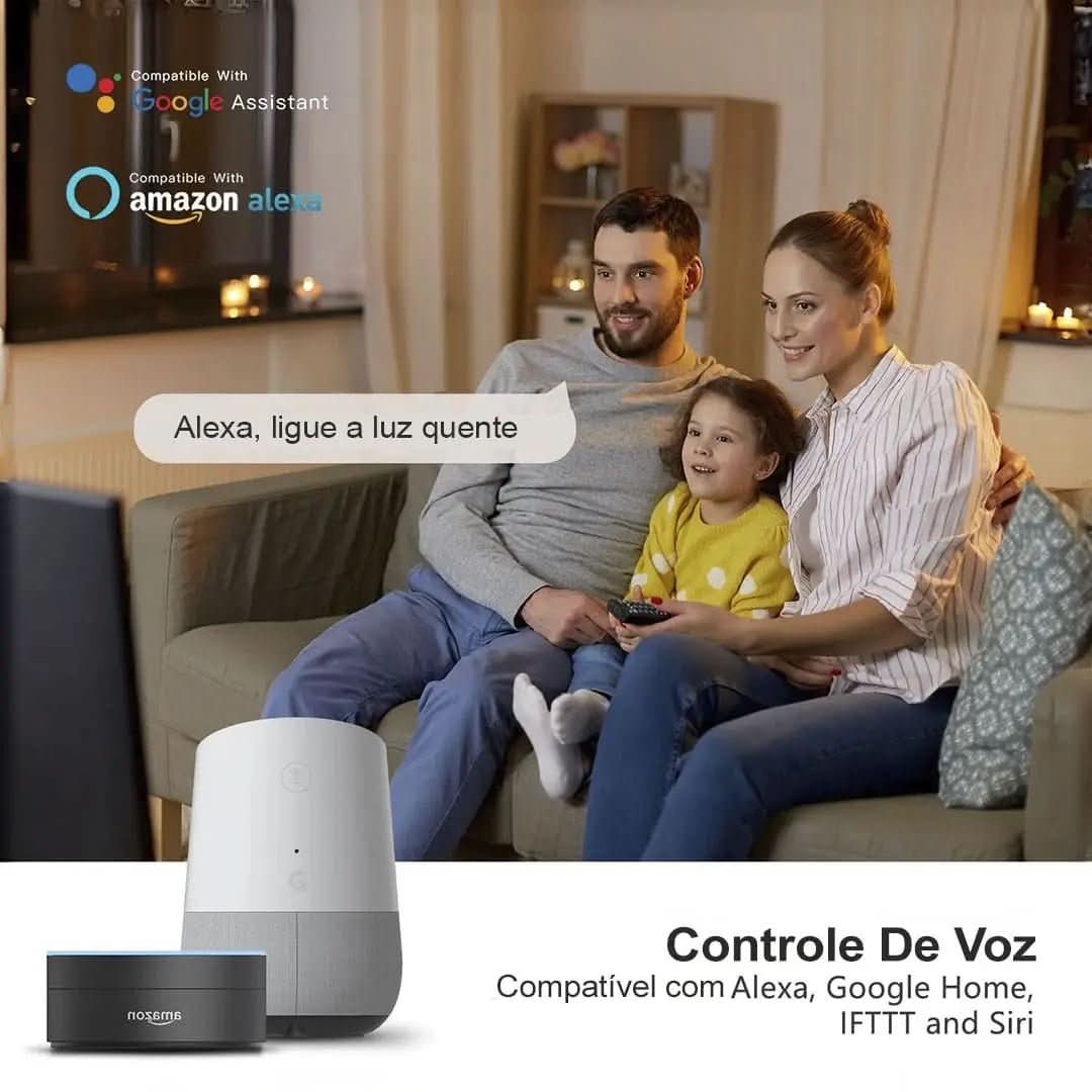 Plafon LED Redondo Sobrepor Smart Home - Controle por Voz via Alexa, Google e Yandex - Minha loja