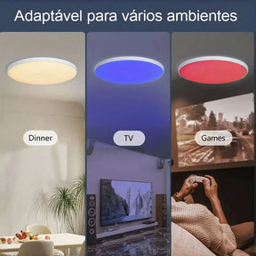 Plafon LED Redondo Sobrepor Smart Home - Controle por Voz via Alexa, Google e Yandex - Minha loja