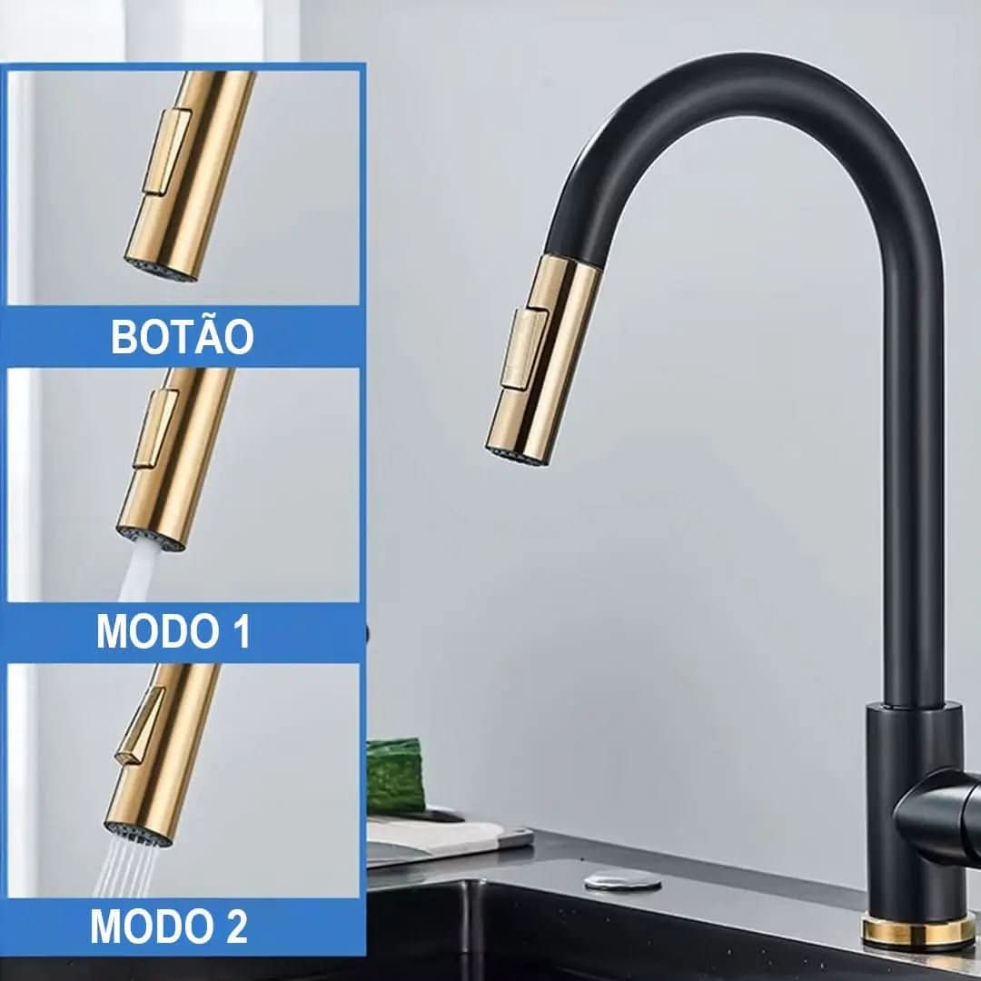 Torneira Monocomando Para Cozinha Com Rotação 360 – Praticidade e Design Moderno - Minha loja