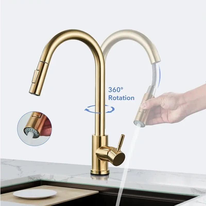 Torneira Monocomando Para Cozinha Com Rotação 360 – Praticidade e Design Moderno - Minha loja