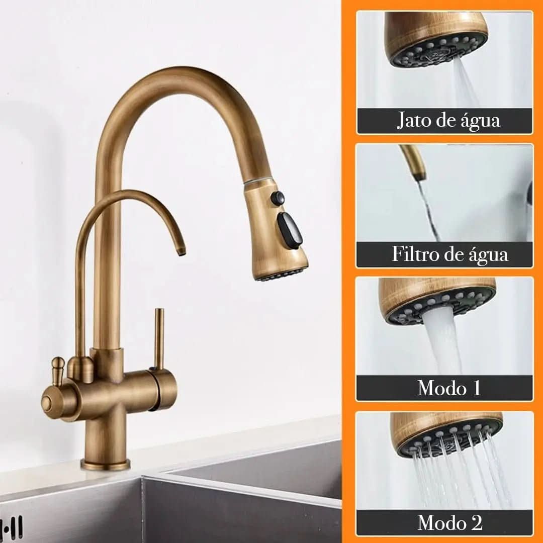 Torneira Monocomando com Filtro e Jato Extensível Mistral - Minha loja