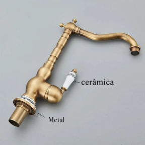 Torneira para Banheiro Monocomando Modelo Antique Luxe - Estilo Clássico e Sofisticação - Minha loja
