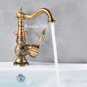 Torneira para Banheiro Monocomando Modelo Antique Luxe - Estilo Clássico e Sofisticação - Minha loja
