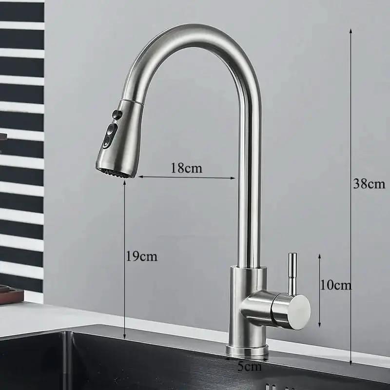 Einhebel-Küchenarmatur aus gebürstetem Nickel mit Verlängerung – Mein Shop