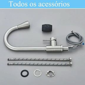 Torneira Monocomando Para Cozinha Níquel Escovado Com Extensor - Minha loja