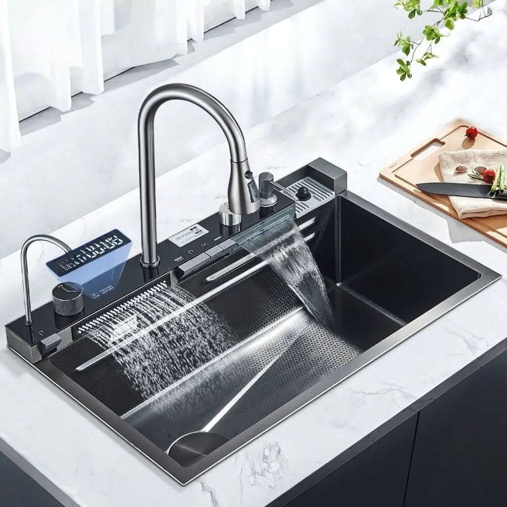 Kit Cuba Cozinha Cascata Gourmet Aço Inox Com Torneira Flexível - Minha loja