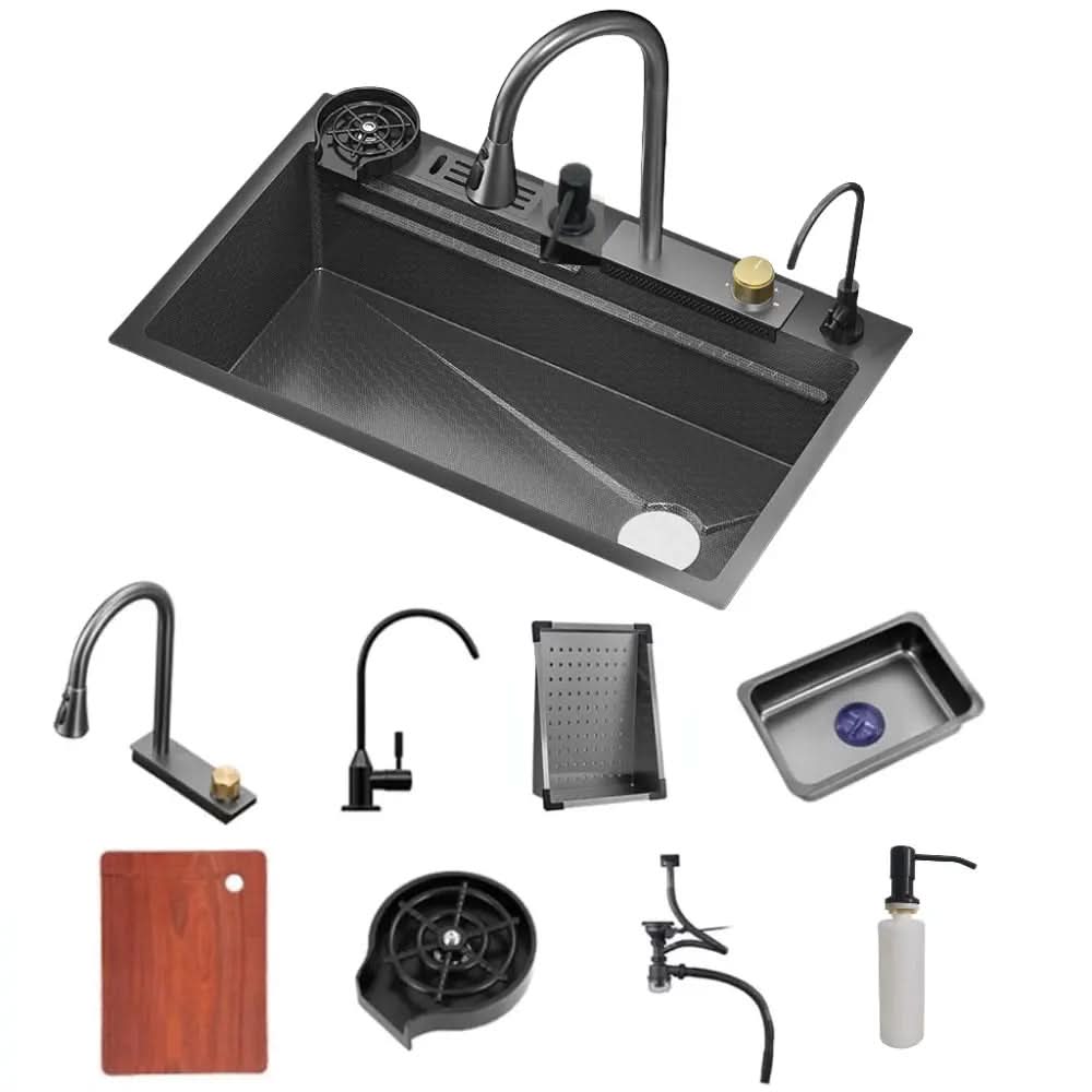 Kit Cuba Cozinha Gourmet Aço Inox Torneira Flexível - Minha loja