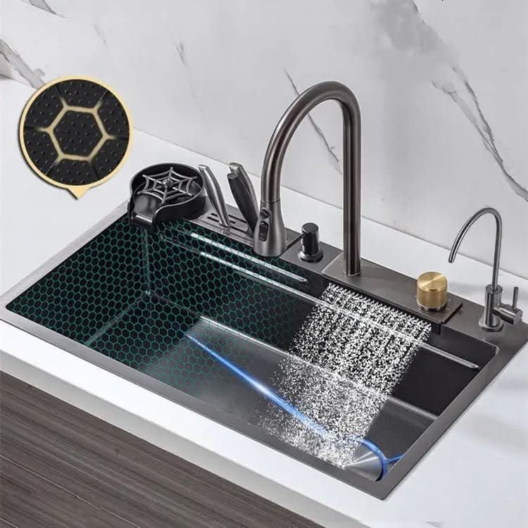 Kit Cuba Cozinha Gourmet Aço Inox Torneira Flexível - Minha loja