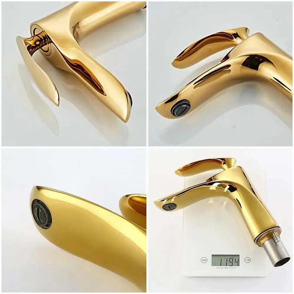 Einhebel-Badezimmerarmatur Gold mit niedrigem Auslauf – Eleganz und Funktionalität – Mein Shop