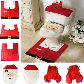 Decoração de Natal - Kit de Tapetes Para Banheiro para Deixar Seu Banho Festivo - Minha loja
