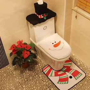 Decoração de Natal - Kit de Tapetes Para Banheiro para Deixar Seu Banho Festivo - Minha loja