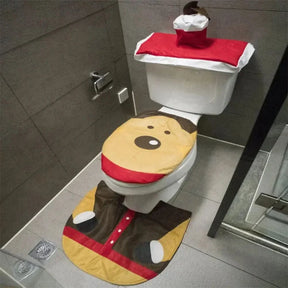 Decoração de Natal - Kit de Tapetes Para Banheiro para Deixar Seu Banho Festivo - Minha loja