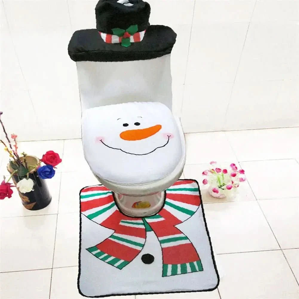 Decoração de Natal - Kit de Tapetes Para Banheiro para Deixar Seu Banho Festivo - Minha loja