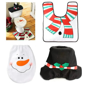 Decoração de Natal - Kit de Tapetes Para Banheiro para Deixar Seu Banho Festivo - Minha loja
