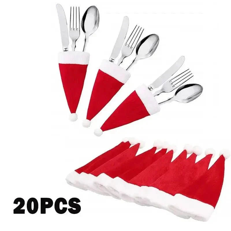 Decoração Mesa Posta Natal Kit De Proteção Talheres - Minha loja