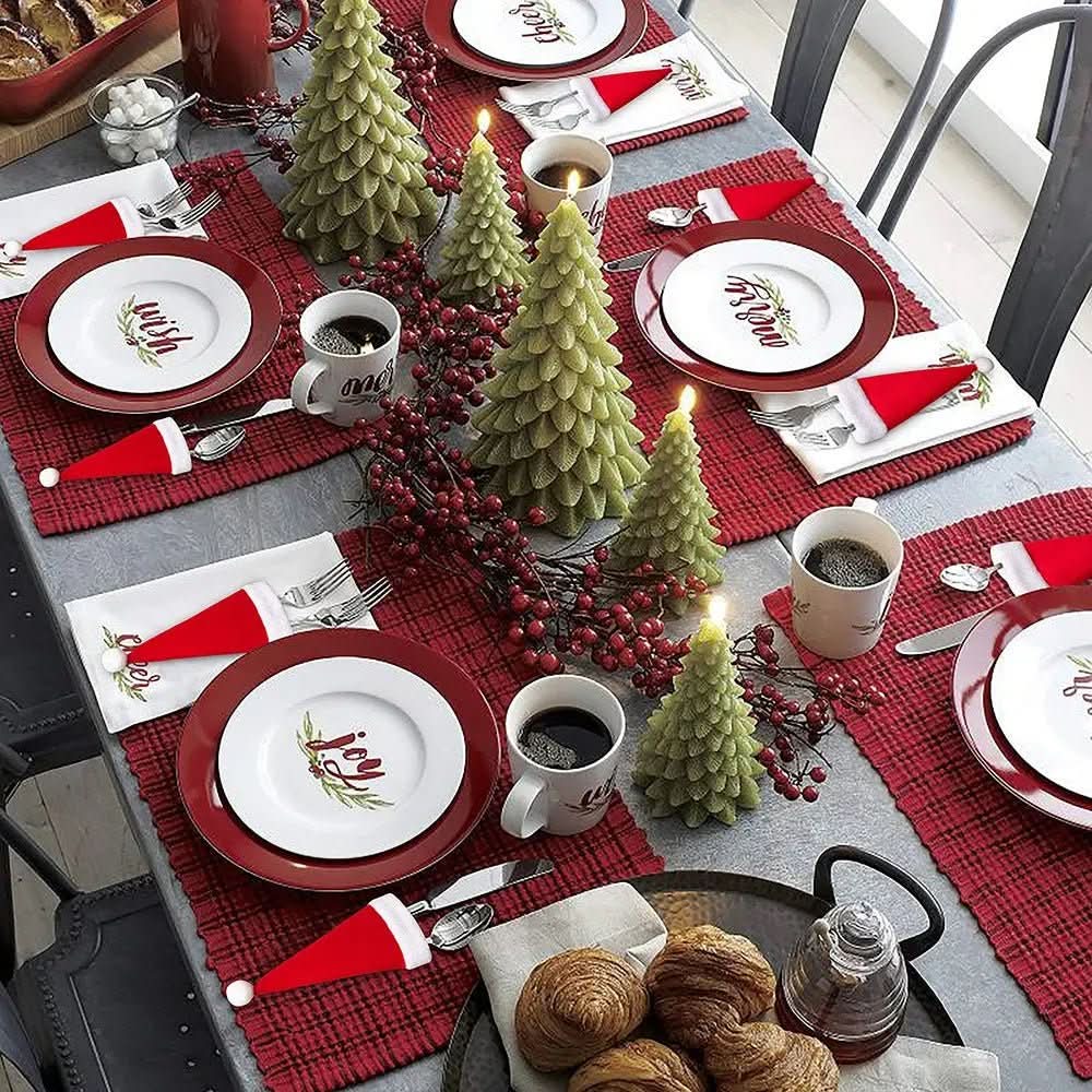 Decoração Mesa Posta Natal Kit De Proteção Talheres - Minha loja