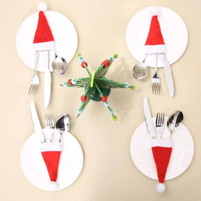 Decoração Mesa Posta Natal Kit De Proteção Talheres - Minha loja
