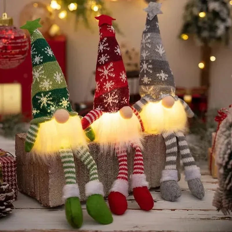 Decoração De Natal Gnomos Pernas Longas Enfeites Natalinos - Minha loja