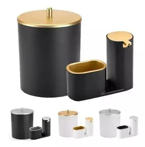 5-Liter-Küchenabfalleimer-Set und luxuriöser Spülmittelbehälter – Stil und Funktionalität in Ihrem Waschbecken – Mein Shop