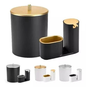 Kit Lixeira Cozinha 5L E Dispenser Porta Detergente Luxo – Estilo e Praticidade na Sua Pia - Minha loja
