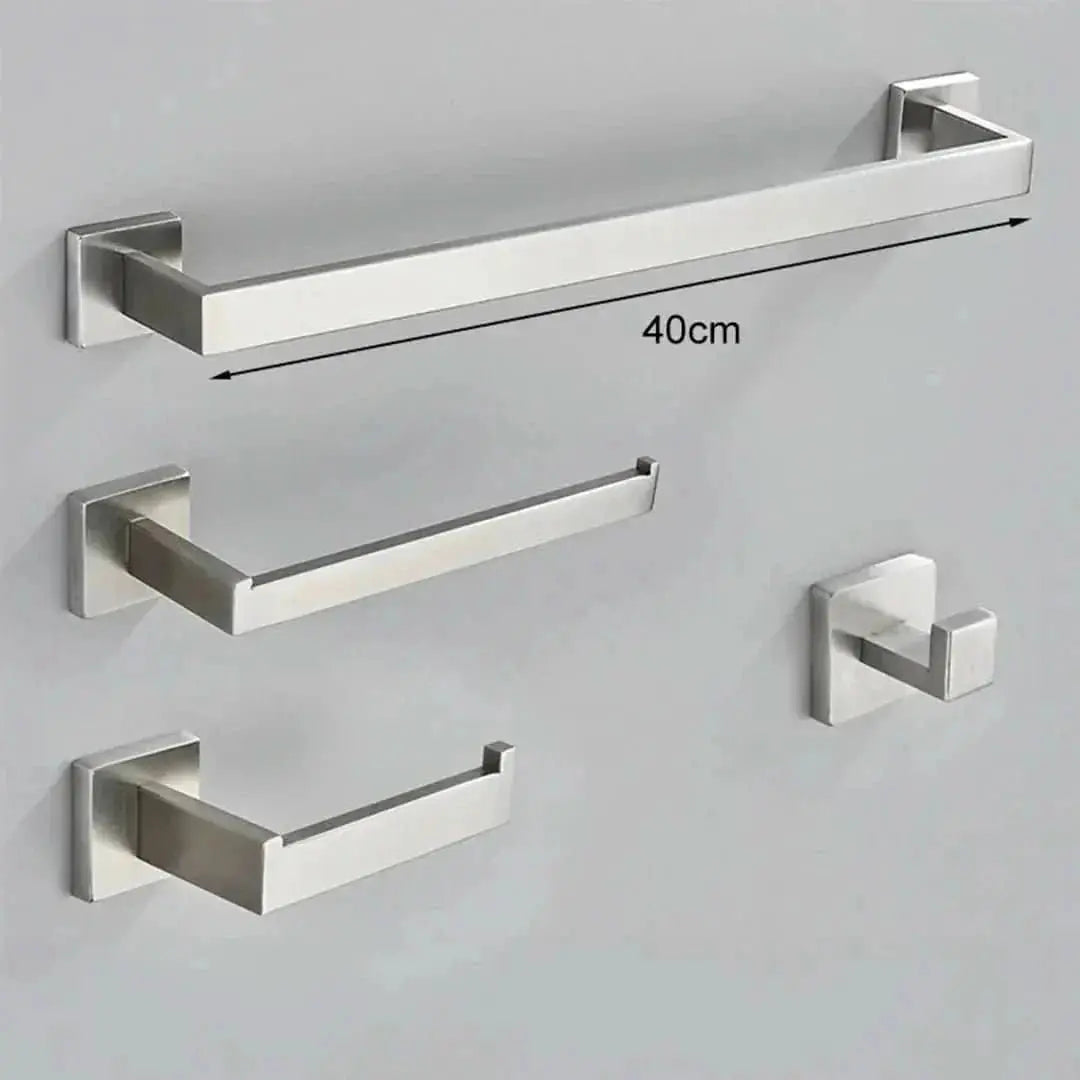 Komplettes Badezimmerzubehör-Set, 4-teilig, Edelstahl, 40/60 cm, gebürstetes Gold – Mein Shop