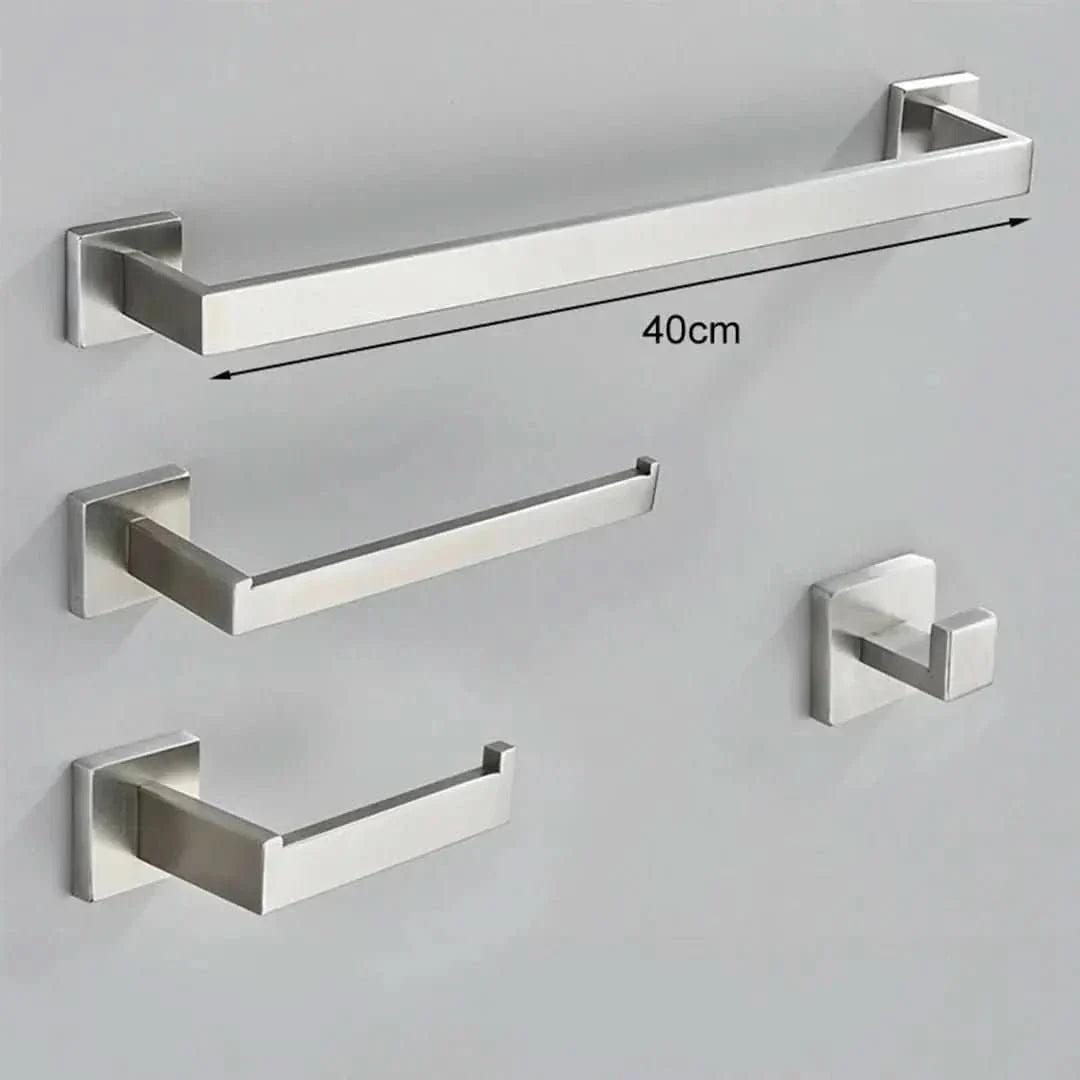 Kit Acessórios Para Banheiro Completo 4 Peças Inox 40/60cm Dourado Escovado - Minha loja
