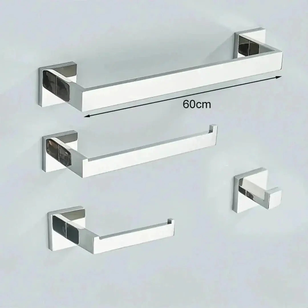 Komplettes Badezimmerzubehör-Set, 4-teilig, Edelstahl, 40/60 cm, gebürstetes Gold – Mein Shop