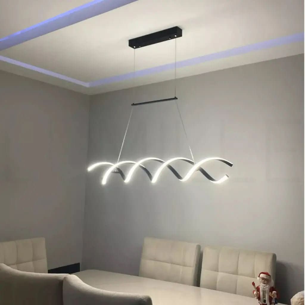 Pendente Led Lustre Preto/Dourado Para Sala de Jantar Decoração - Minha loja