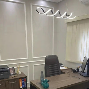 Pendente Led Lustre Preto/Dourado Para Sala de Jantar Decoração - Minha loja