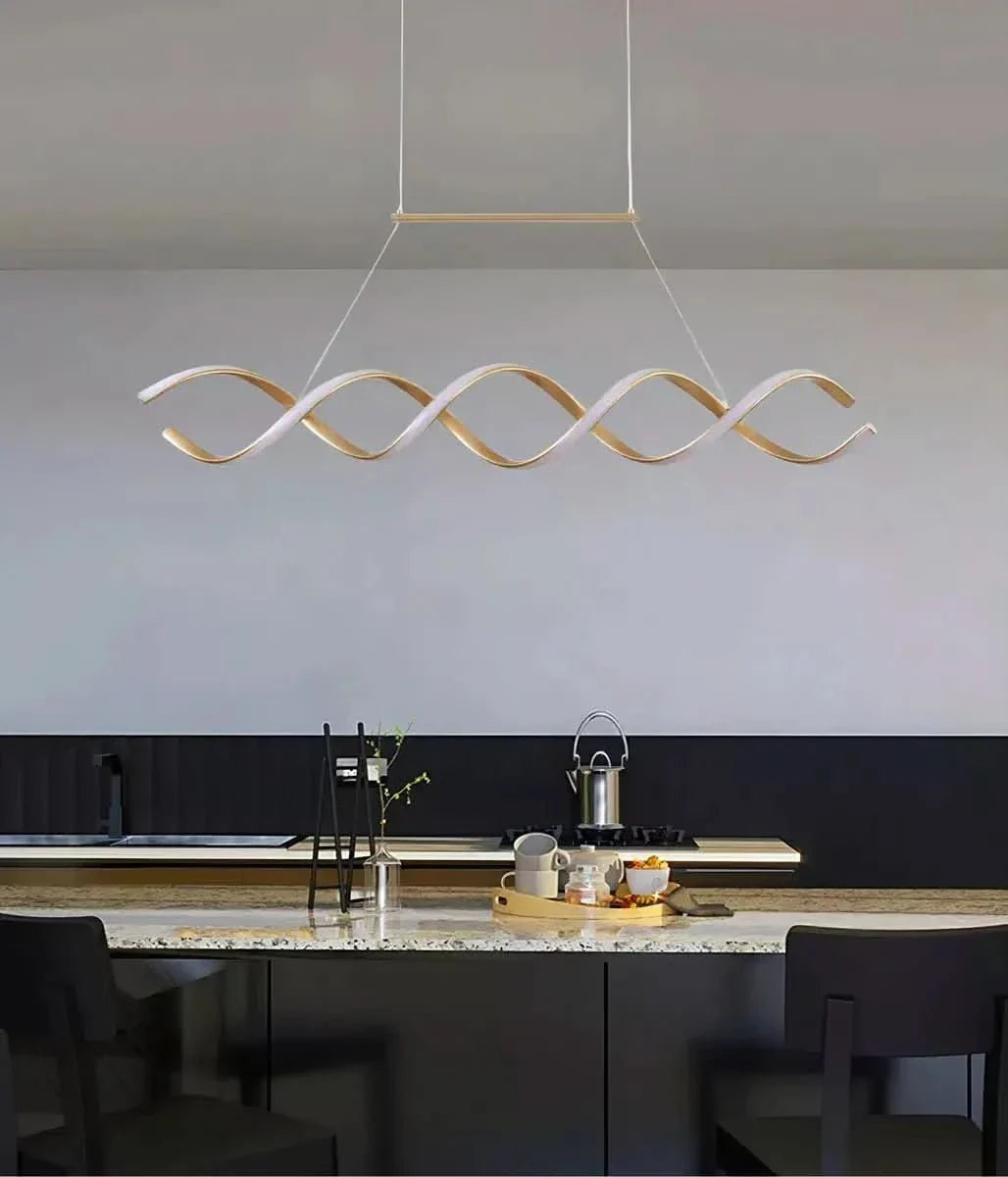 Pendente Led Lustre Preto/Dourado Para Sala de Jantar Decoração - Minha loja