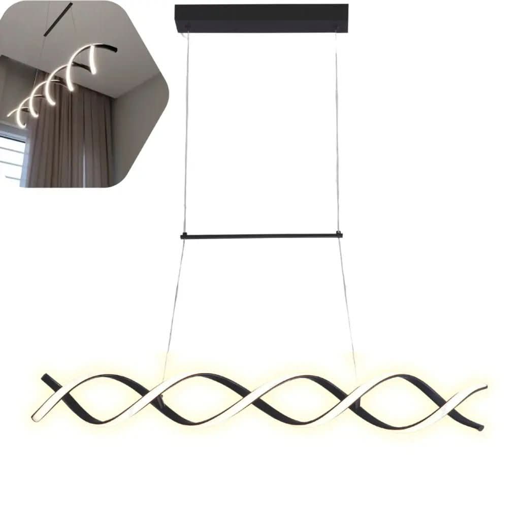 Pendente Led Lustre Preto/Dourado Para Sala de Jantar Decoração - Minha loja