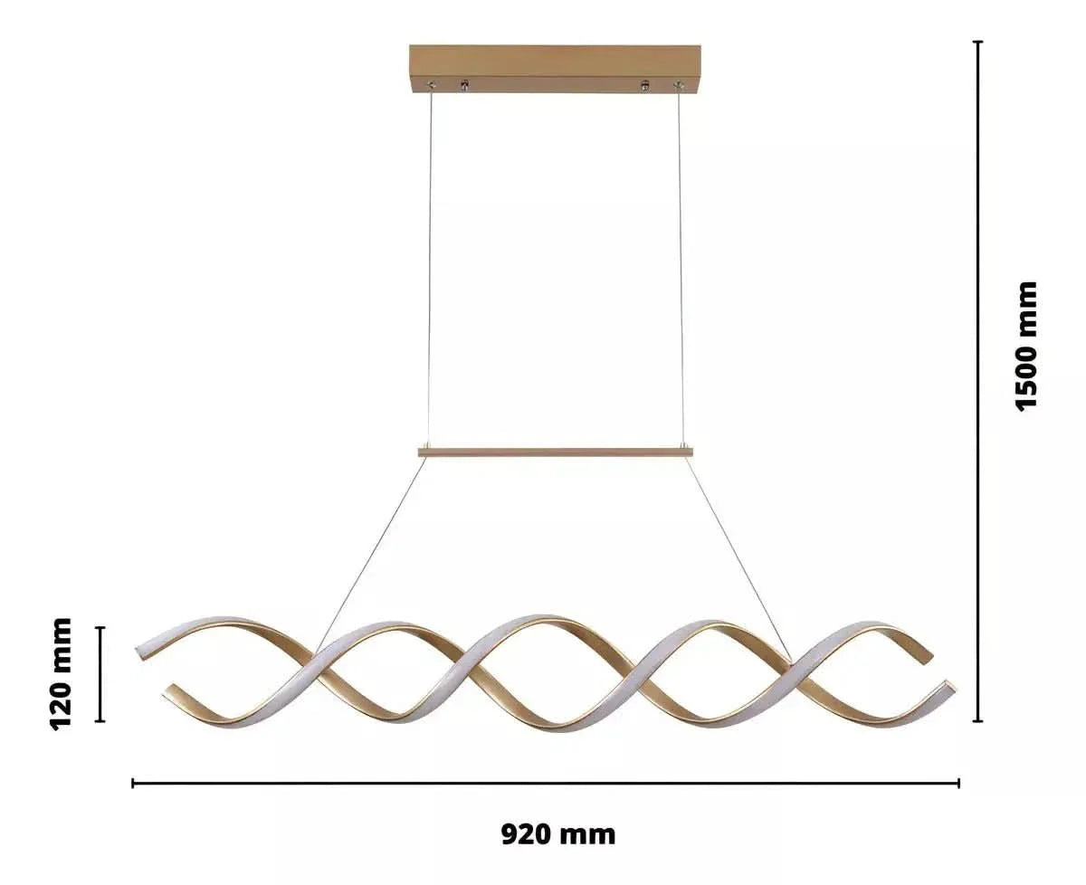 Pendente Led Lustre Preto/Dourado Para Sala de Jantar Decoração - Minha loja