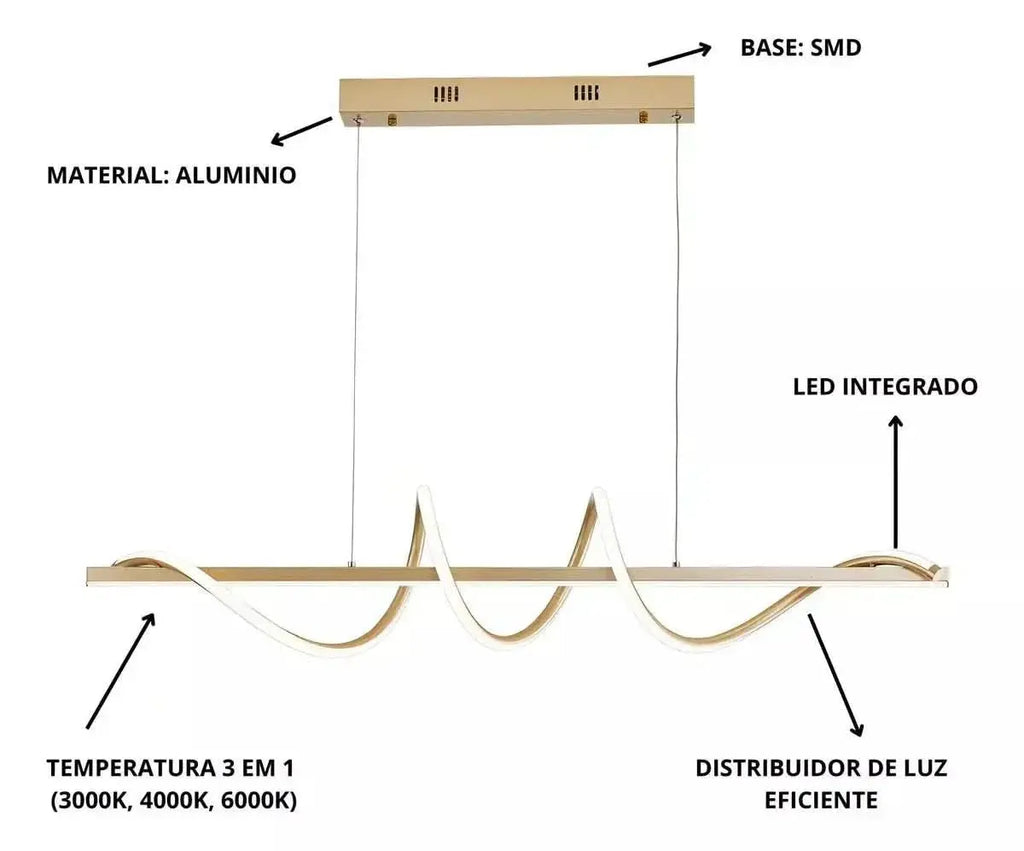 Led-Anhänger-Kronleuchter 45 W 3 in 1 modernes goldenes Schlafzimmer Wohnzimmer – Mein Shop