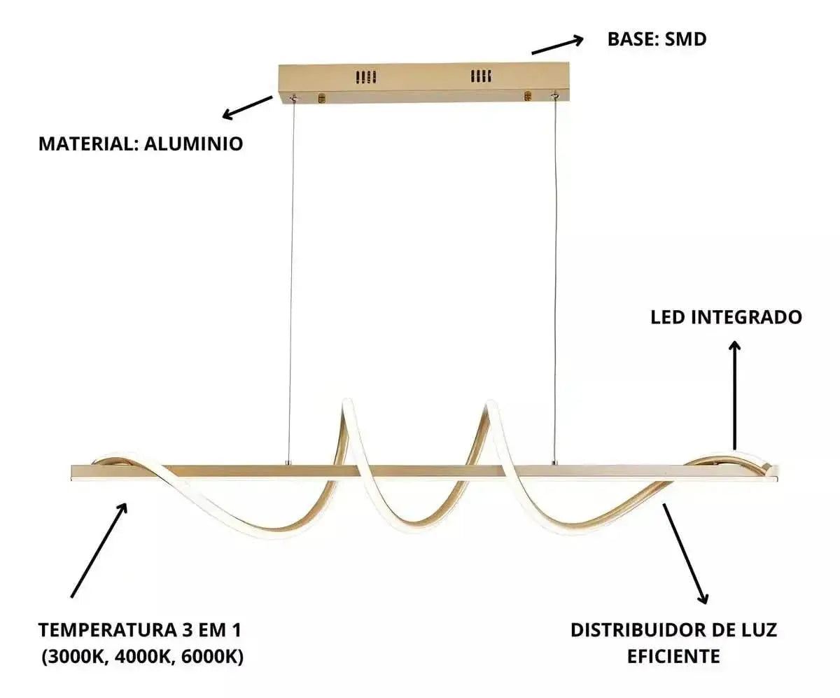 Led-Anhänger-Kronleuchter 45 W 3 in 1 modernes goldenes Schlafzimmer Wohnzimmer – Mein Shop