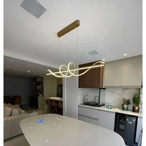 Lustre Pendente Led 45w 3 Em 1 Moderno Quarto Sala Dourado - Minha loja