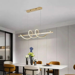 Lustre Pendente Led 45w 3 Em 1 Moderno Quarto Sala Dourado - Minha loja
