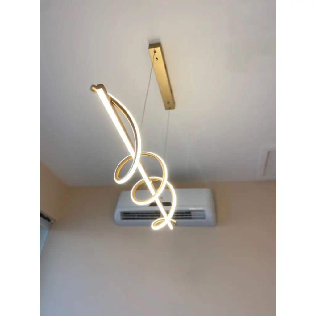 Lustre Pendente Led 45w 3 Em 1 Moderno Quarto Sala Dourado - Minha loja