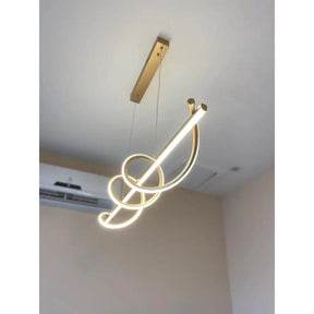 Lustre Pendente Led 45w 3 Em 1 Moderno Quarto Sala Dourado - Minha loja