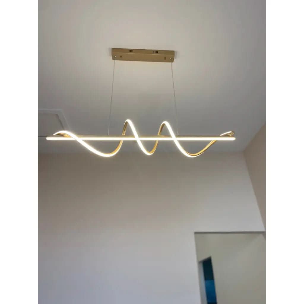 Lustre Pendente Led 45w 3 Em 1 Moderno Quarto Sala Dourado - Minha loja