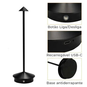 Luminária De Mesa Portátil Dilla - Minha loja