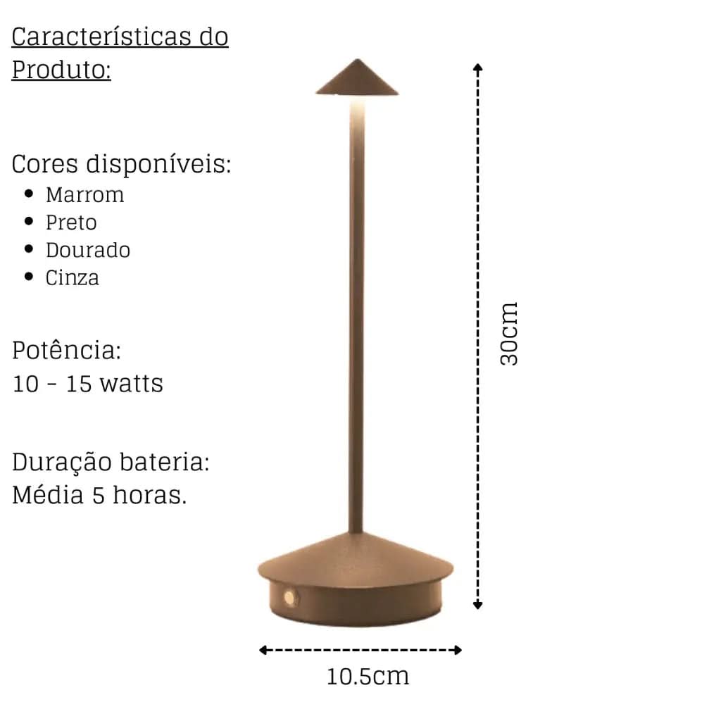 Luminária De Mesa Portátil Dilla - Minha loja