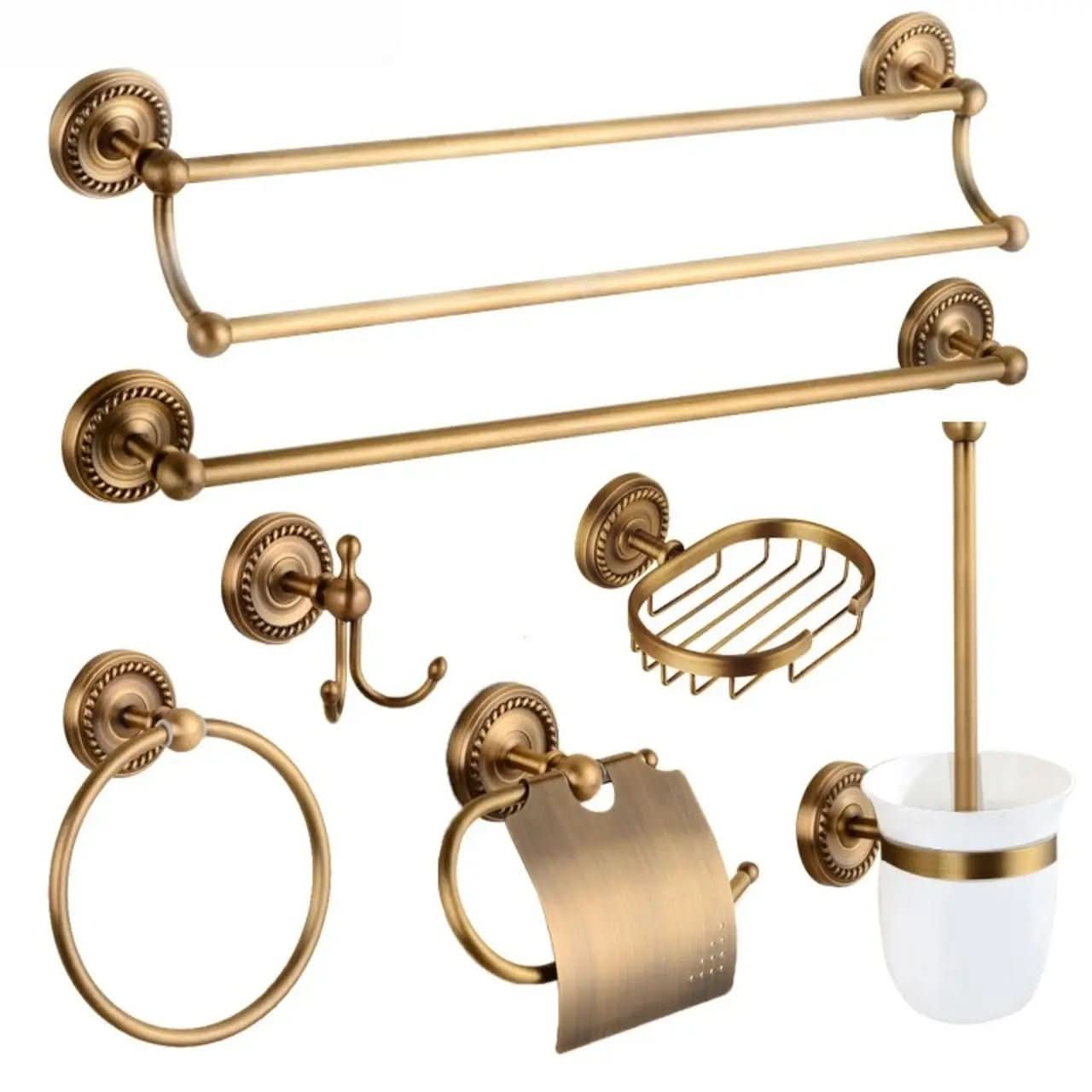 Conjunto de Acessórios de Banheiro Estilo Vintage - Elegância e Charme para Seu Banheiro - Minha loja