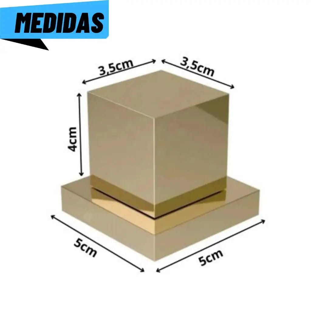 KIT 2 Acabamentos Quadrado De Metal Para Registro Pressão Gaveta Acabamento Dourado - Minha loja