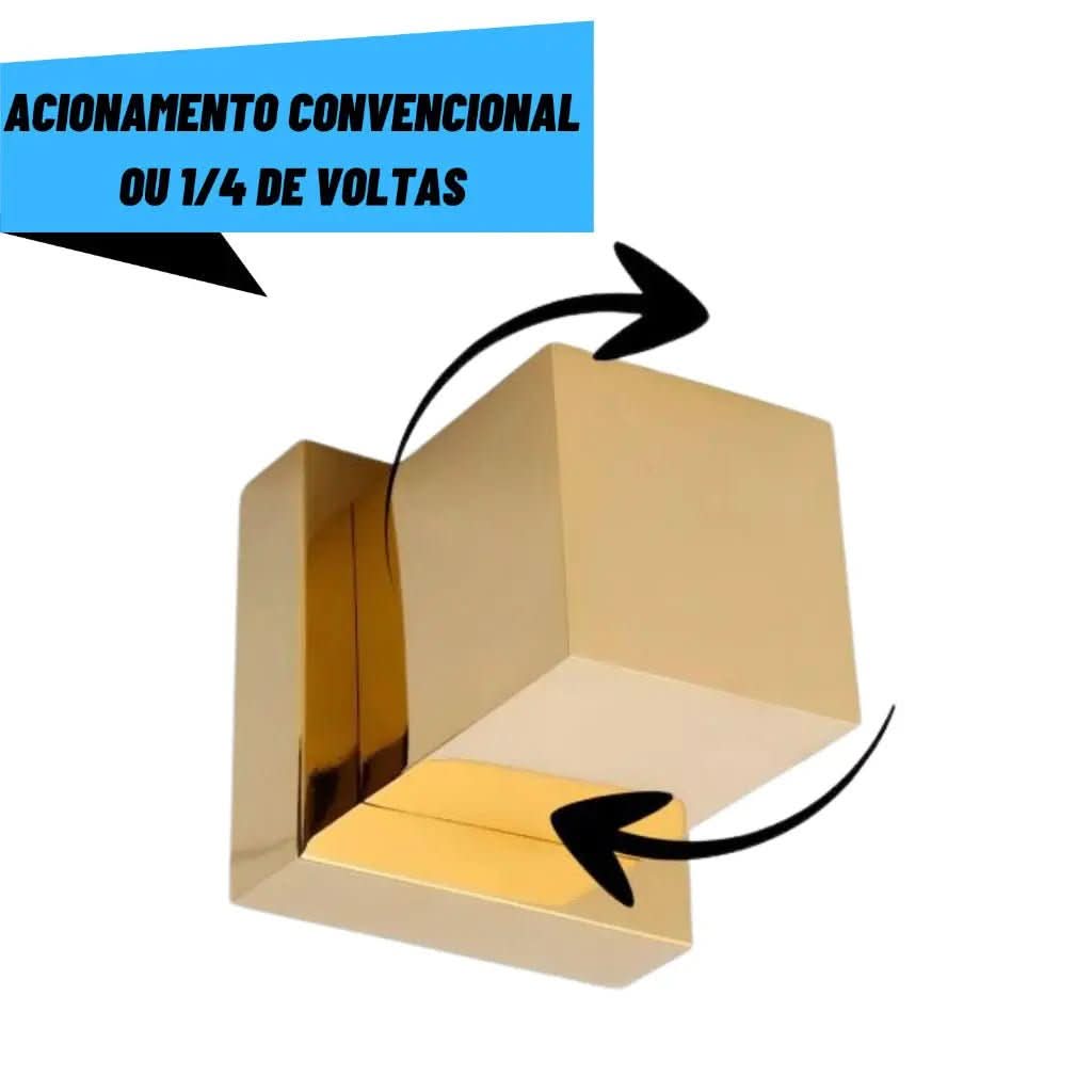 KIT 2 Acabamentos Quadrado De Metal Para Registro Pressão Gaveta Acabamento Dourado - Minha loja