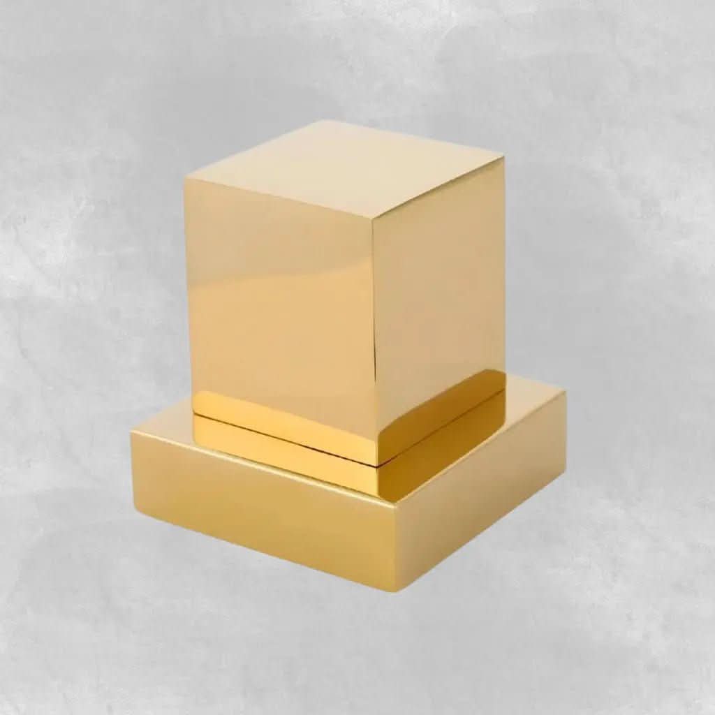 KIT 2 Acabamentos Quadrado De Metal Para Registro Pressão Gaveta Acabamento Dourado - Minha loja