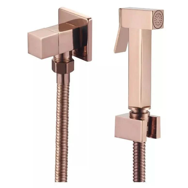 Ducha Higiênica para Banheiro Luxo Quadrada Metal Rose Gold - Conforto e Elegância para Seu Banheiro - Minha loja
