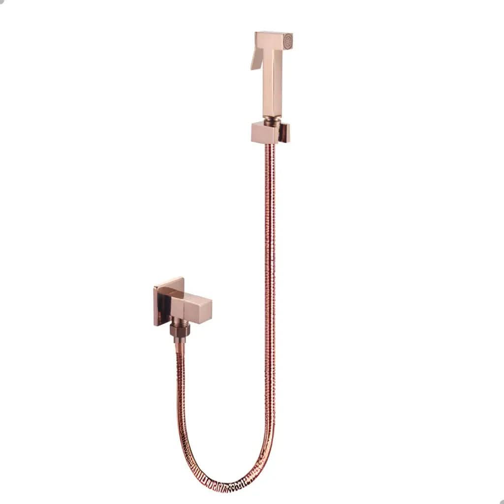 Ducha Higiênica para Banheiro Luxo Quadrada Metal Rose Gold - Conforto e Elegância para Seu Banheiro - Minha loja