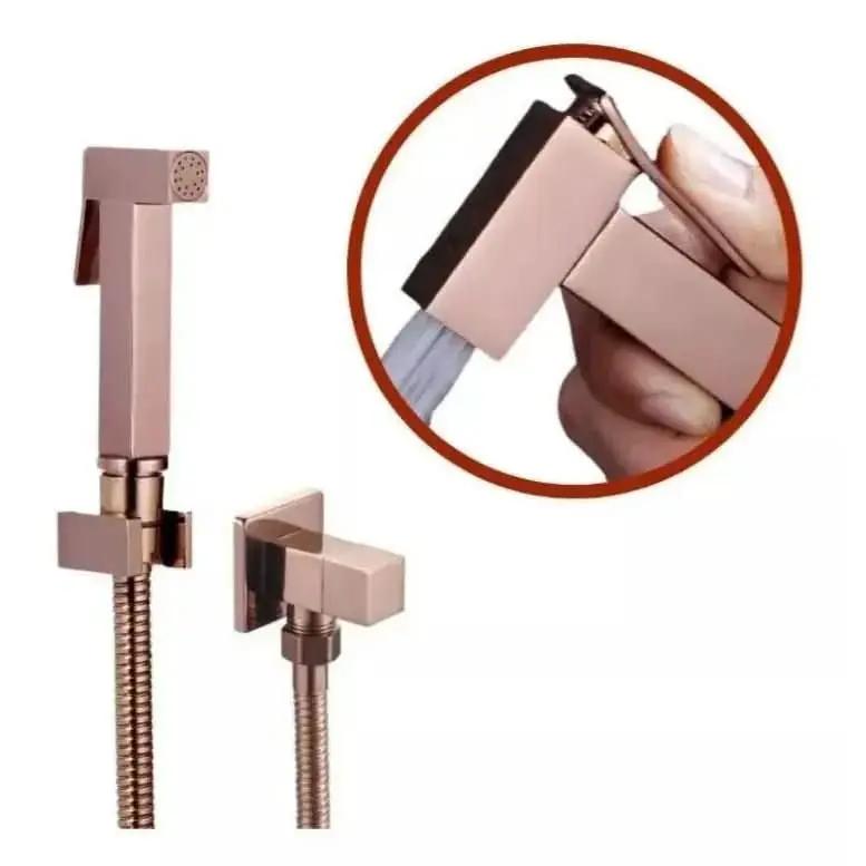 Hygienische Dusche für Badezimmer, luxuriös, quadratisch, Metall, Roségold – Komfort und Eleganz für Ihr Badezimmer – mein Shop